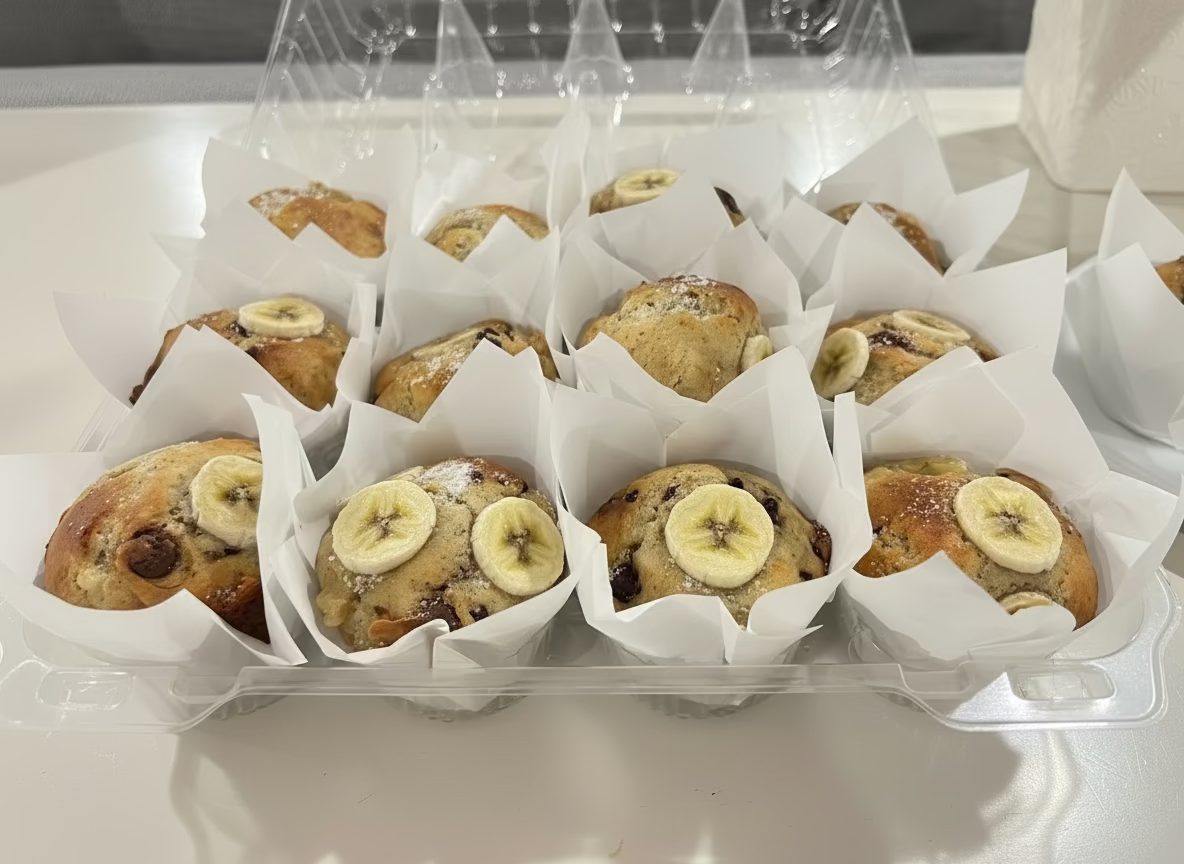 Banana Chocolate Chip VEGAN MuffinCakes (Muffins) High-Fiber + High-Protein