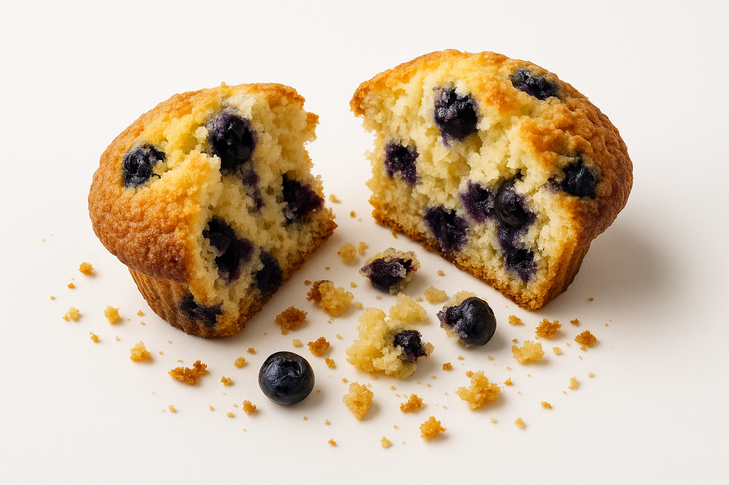 delicious-blueberry-muffin-broken-in-half-high-protein-high-fiber-mufifncakebakery.com