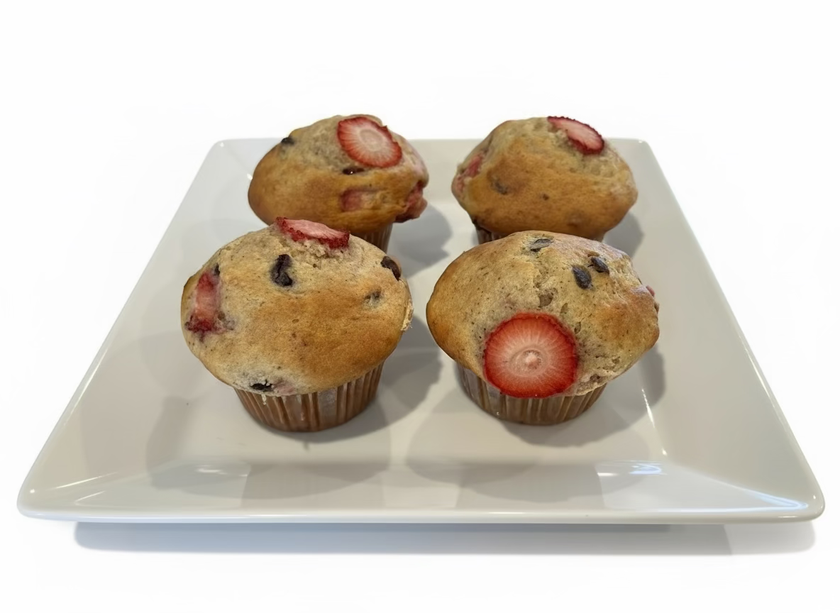 Strawberry Chocolate Chip High-Protein High-Fiber MuffinCakes (Muffins)