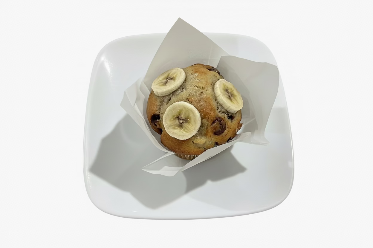 Banana Chocolate Chip Muffincakes (Muffins) High-Protein, High Fiber - Non-Vegan