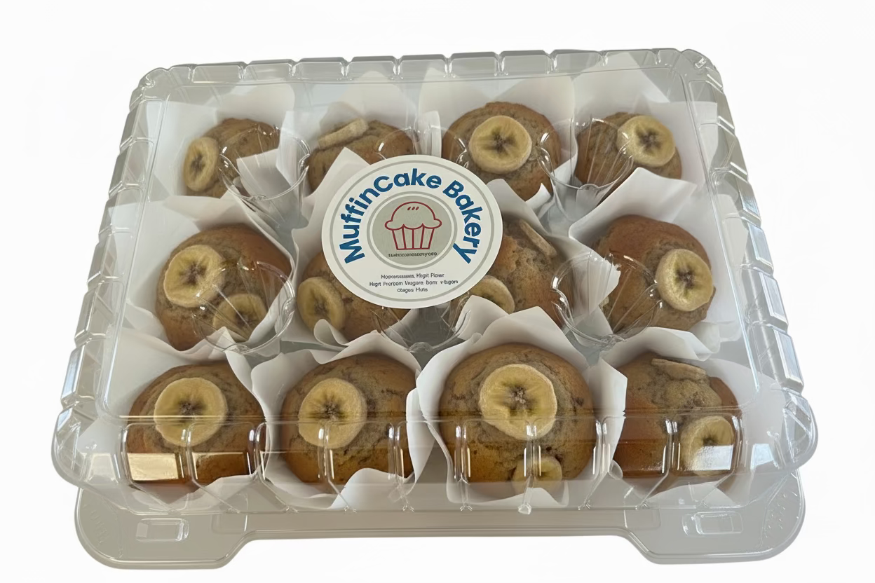 Banana Chocolate Chip Muffincakes (Muffins) High-Protein, High Fiber - Non-Vegan