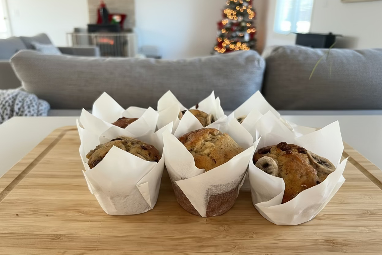 Banana Chocolate Chip VEGAN MuffinCakes (Muffins) High-Fiber + High-Protein