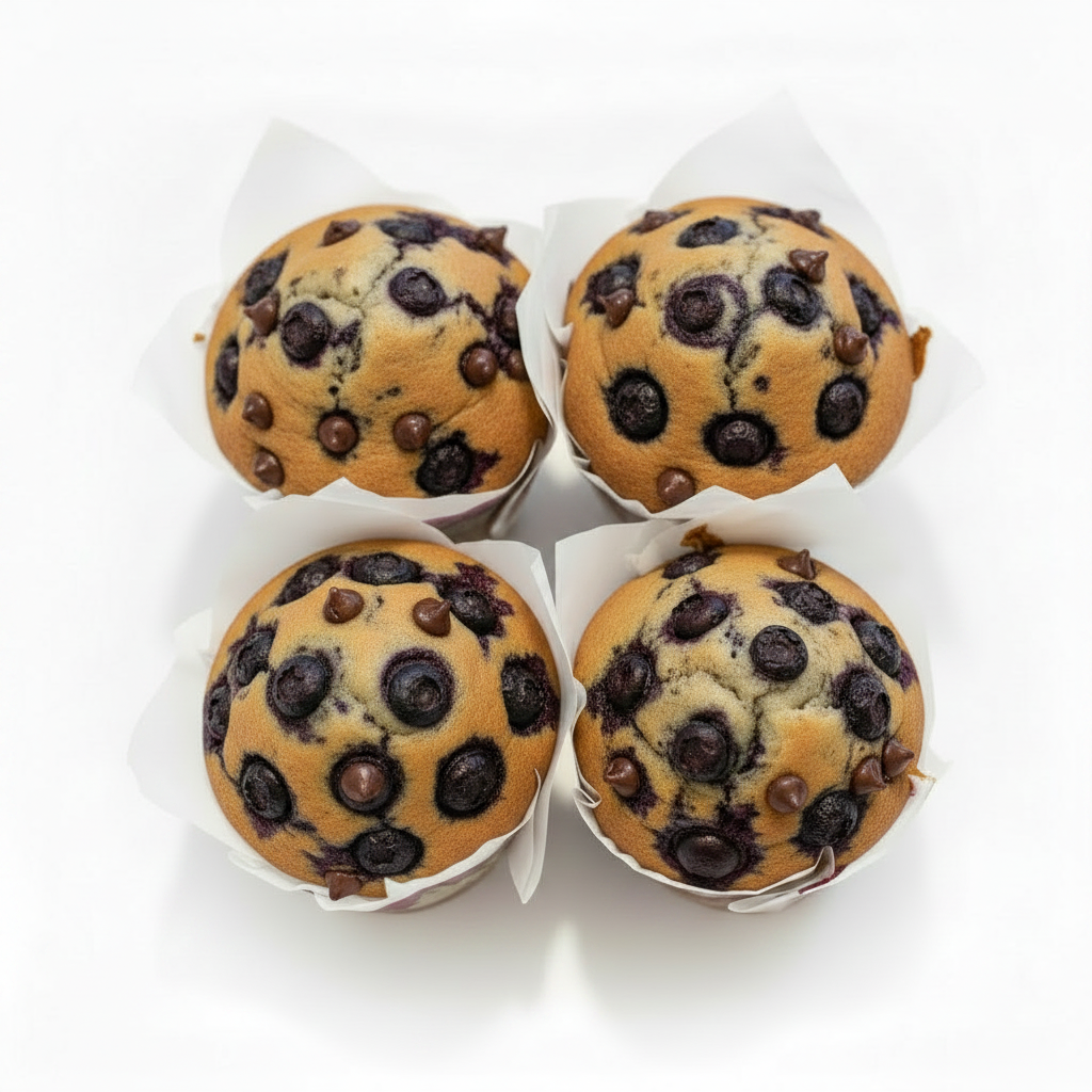 Blueberry Chocolate Chip VEGAN High-Fiber Protein Packed MuffinCakes Muffins