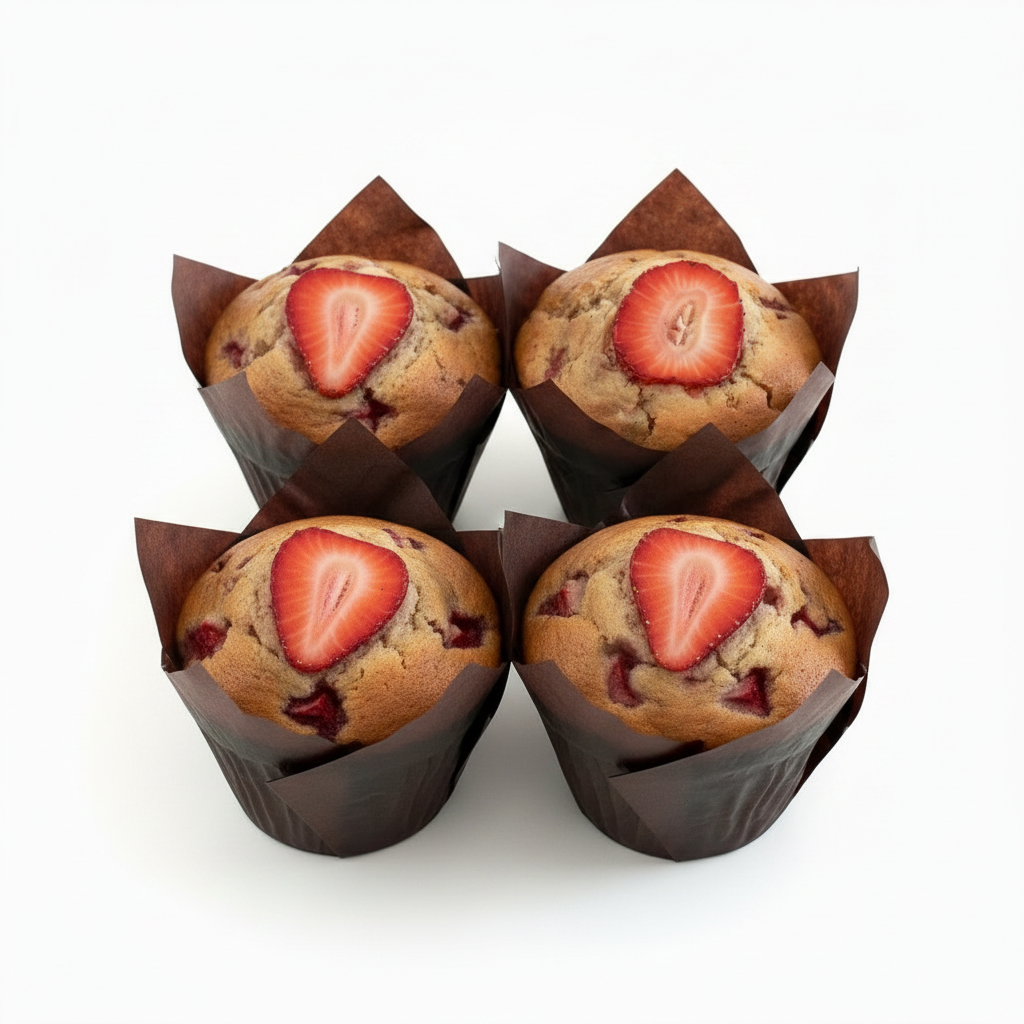 Strawberry VEGAN High-Protein, High-FIber MuffinCakes Muffins