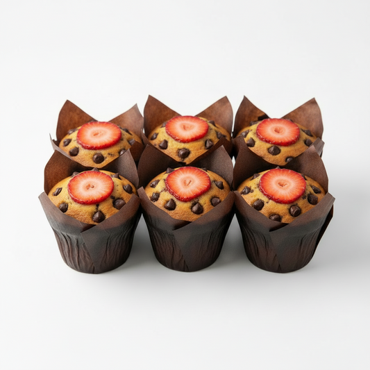 Strawberry Chocolate Chip VEGAN High-Protein High-Fiber MuffinCakes Muffins